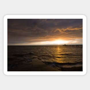 Clevedon Seafront Sunset Sticker